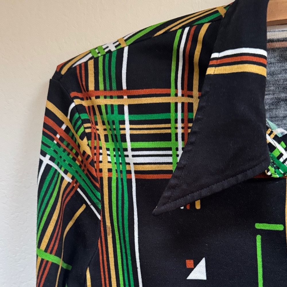 Vintage Geometric Pattern Button-Down 1970’s Disc… - image 4